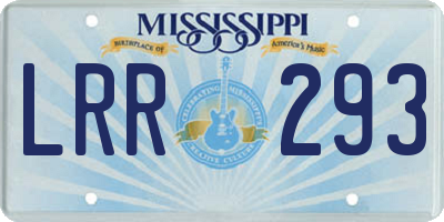 MS license plate LRR293