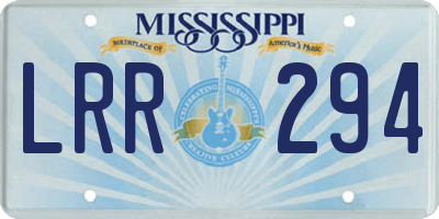 MS license plate LRR294