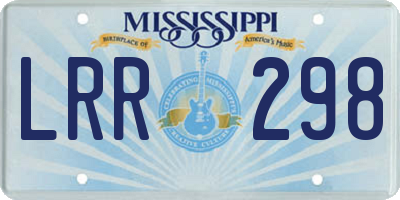 MS license plate LRR298