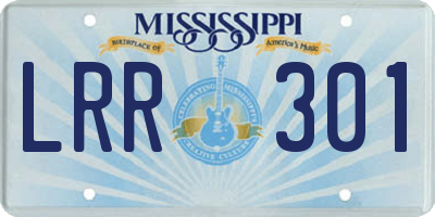 MS license plate LRR301