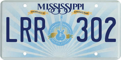 MS license plate LRR302