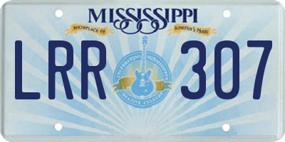 MS license plate LRR307