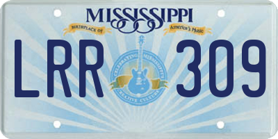 MS license plate LRR309