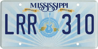 MS license plate LRR310