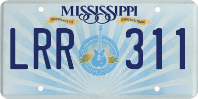 MS license plate LRR311