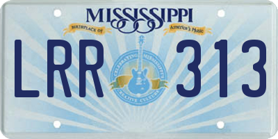 MS license plate LRR313
