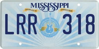MS license plate LRR318