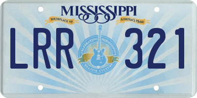 MS license plate LRR321