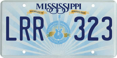 MS license plate LRR323