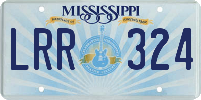 MS license plate LRR324