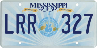 MS license plate LRR327