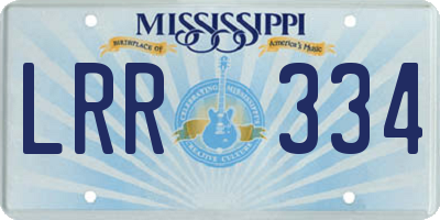 MS license plate LRR334