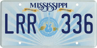 MS license plate LRR336
