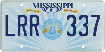 MS license plate LRR337