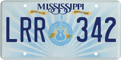 MS license plate LRR342