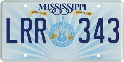 MS license plate LRR343