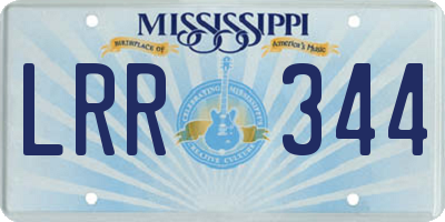 MS license plate LRR344