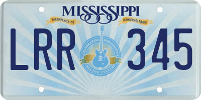 MS license plate LRR345