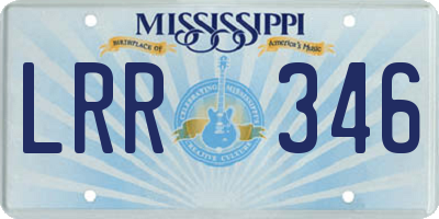 MS license plate LRR346