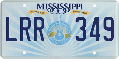 MS license plate LRR349