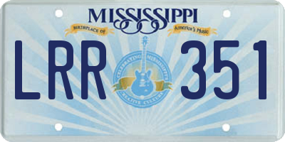 MS license plate LRR351