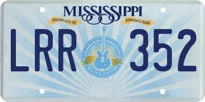 MS license plate LRR352
