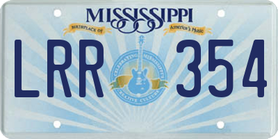 MS license plate LRR354