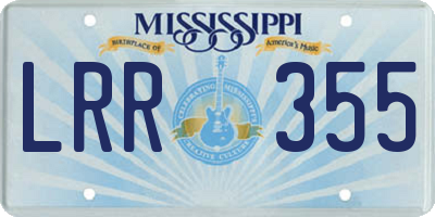 MS license plate LRR355