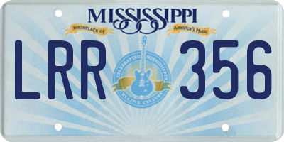 MS license plate LRR356