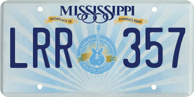 MS license plate LRR357