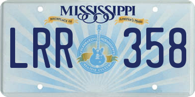 MS license plate LRR358