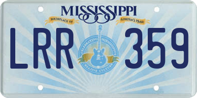 MS license plate LRR359