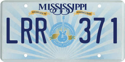 MS license plate LRR371