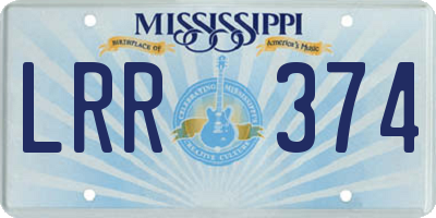 MS license plate LRR374