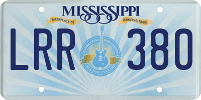 MS license plate LRR380