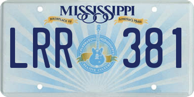 MS license plate LRR381