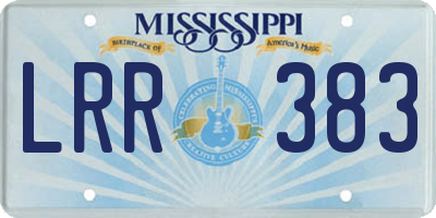 MS license plate LRR383