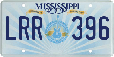 MS license plate LRR396