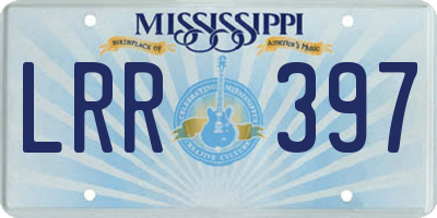 MS license plate LRR397