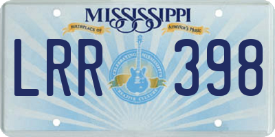 MS license plate LRR398