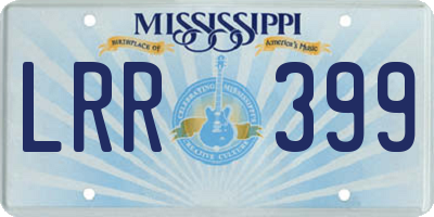 MS license plate LRR399