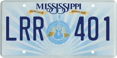 MS license plate LRR401