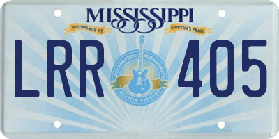 MS license plate LRR405