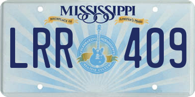 MS license plate LRR409