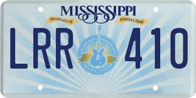 MS license plate LRR410