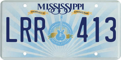 MS license plate LRR413