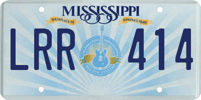 MS license plate LRR414