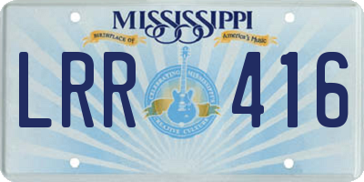 MS license plate LRR416