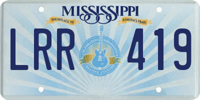 MS license plate LRR419