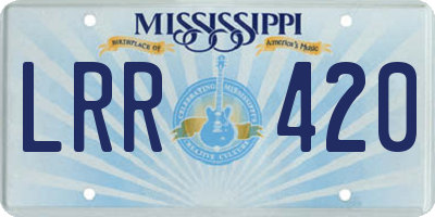 MS license plate LRR420